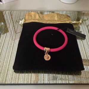 Marc by Marc Jacobs Silicone Logo Charm Bracelet - Knockout Pink - NWT